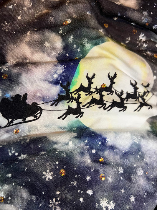Bamboo Christmas night sleigh ride w/moon - Made to order